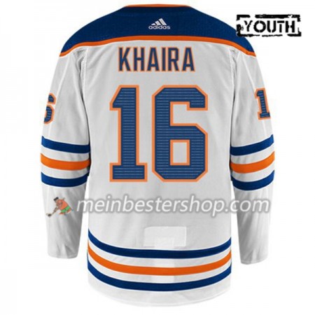 Edmonton Oilers JUJHAR KHAIRA 16 Adidas Weiß Trikot Authentic - Kinder